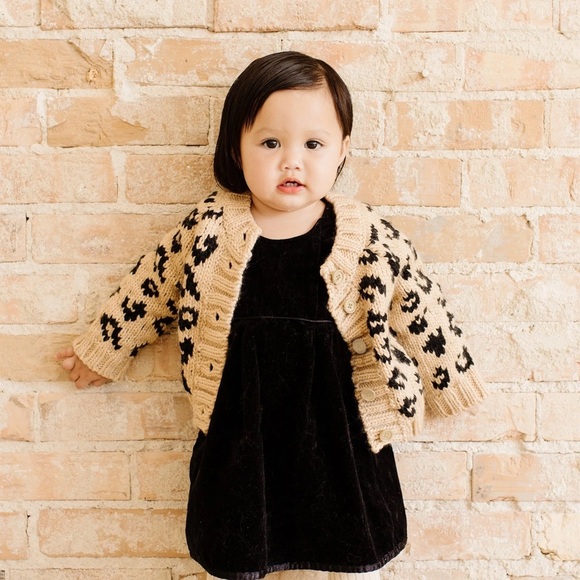 Blueberry Hill Leopard Baby Cardigan 6-12 - Picture 2 of 5